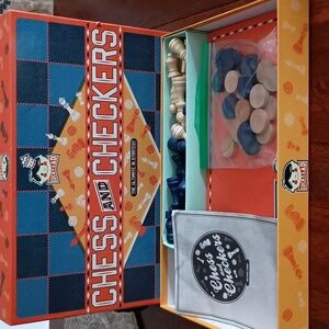 Lucky Lad Wood Chess & Checkers Board Game
